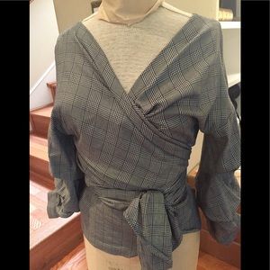 Plaid wrap top